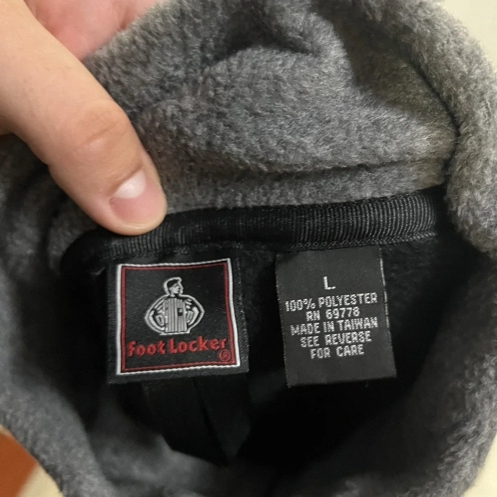 VTG Foot Locker Fleece Jacket 1/4 Zip Pullover Men's Size Large Pullover Black